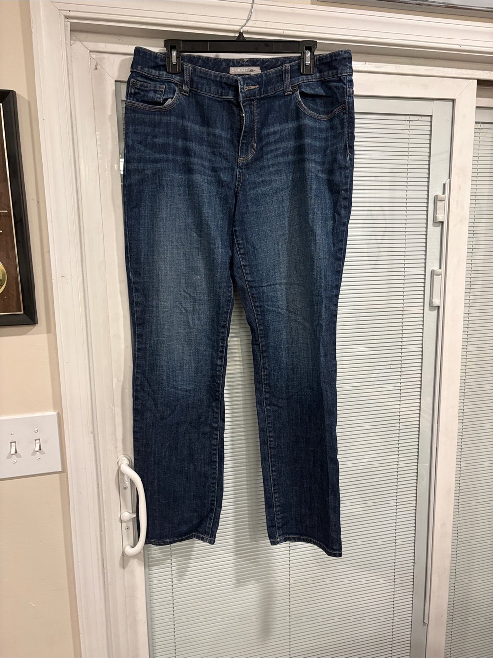 Chico's Straight Leg Jeans in Dark Indigo Wash